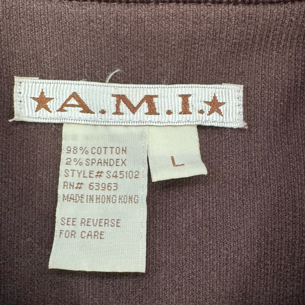 AMI Vintage Brown Corduroy Shirt Jacket Shacket Preppy Coat Blazer Large - Picture 3 of 9